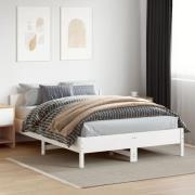 vidaXL Sängram utan madrass vit 160x200 cm massiv furu