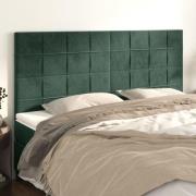 vidaXL Sänggavel mörkgrön 160x5x118/128 cm sammet