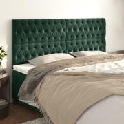 vidaXL Sänggavel mörkgrön 200x7x118/128 cm sammet