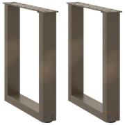 vidaXL Soffbordsben U-formade 2 st naturstål 28x(42-43) cm stål