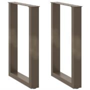 vidaXL Matbordsben U-formade 2 st naturstål 50x(72-73) cm stål