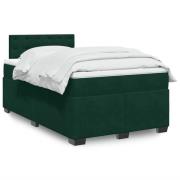 vidaXL Ramsäng med madrass mörkgrön 140x190 cm sammet