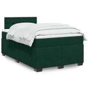 vidaXL Ramsäng med madrass mörkgrön 120x200 cm sammet
