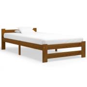 vidaXL Sängram utan madrass honungsbrun massiv furu 90x200 cm