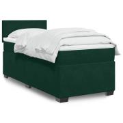 vidaXL Ramsäng med madrass mörkgrön 80x200 cm sammet