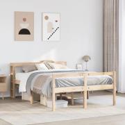 vidaXL Seniorsäng med sänggavel 120x200 cm massivt furu