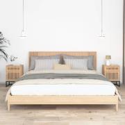 vidaXL Sängbord 2 st 40x30x55,5 cm konstruerat trä&järn