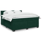 vidaXL Ramsäng med madrass mörkgrön 180x200 cm sammet
