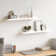 vidaXL Tavellist 2 st vit 60x9x3 cm MDF