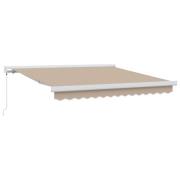 vidaXL Utfällbar markis Beige 300 x 250 cm Tyg och Metall