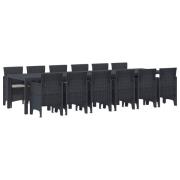 vidaXL Trädgårdsmöbelset 13 pcs Antracit Polt rotting