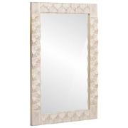 vidaXL Badrumsspegel Vit Tvätt Finish 50 x 70 x 3 cm Massivt mangoträ