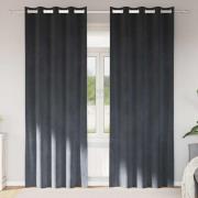 vidaXL Mörkläggningsgardiner 2 pcs Ljusgrå 140 x 245 cm Sammet