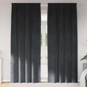 vidaXL Mörkläggningsgardiner 2 pcs Ljusgrå 140 x 260 cm Sammet