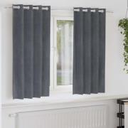 vidaXL Mörkläggningsgardiner 2 pcs Ljusgrå 140 x 175 cm Sammet