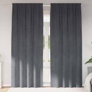 vidaXL Mörkläggningsgardiner 2 pcs Ljusgrå 140 x 245 cm Sammet
