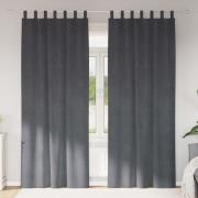 vidaXL Mörkläggningsgardiner 2 pcs Ljusgrå 140 x 260 cm Sammet