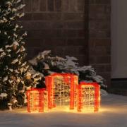 vidaXL Dekor av Gåva Box 3 pcs Varmvit 20 x 20 x 21 cm Akryl