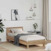 vidaXL Sängram med huvudgavel Artisan Ek 75 x 190 cm Konstruerat trä