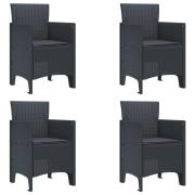 vidaXL Trädgård Stol 4 pcs Antracit 53 x 49 x 85 cm PP