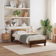 vidaXL Sängram med led Gammalt trä 90 x 200 cm Konstruerat trä