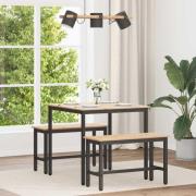 vidaXL Matbord Naturfärg 80 x 80 x 75 cm Massiv furu