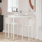 vidaXL Barbord Vit 110 x 55 x 105 cm Massiv furu