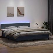 vidaXL Resårsäng med madrass och LED mörkgrå 180x210 cm sammet