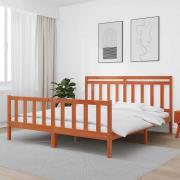 vidaXL Sängram 2 pcs Vaxbrun 205,5 x 185,5 x 100 cm Massiv furu