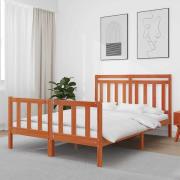 vidaXL Sängram 2 pcs Vaxbrun 205,5 x 145,5 x 100 cm Massiv furu