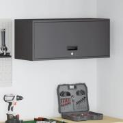 vidaXL Vägghylla för garage Svart 80 x 33 x 35 cm Pulverlackerad stål