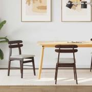 vidaXL Matstol 2 pcs Ljusbrun och ljus Massiv Gummiträ