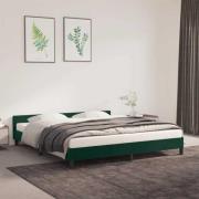 vidaXL Sängram utan madrass mörkgrön 160x200 cm sammet