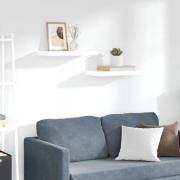 vidaXL Svävande vägghyllor 2 st vit högglans 50x23x3,8 cm MDF