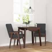 vidaXL Matstolar med dynor 2 st, brunt massivt trä gummi