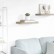 vidaXL Svävande vägghylla ek 50x23x3,8 cm MDF