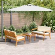 vidaXL Bistroset med kudde 3 pcs Brun Polyester