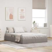 vidaXL Förvaringssäng med huvudgavel Taupe 140 x 190 cm tyg