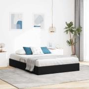 vidaXL Förvaringssäng med huvudgavel Svart 140 x 190 cm Sammet