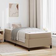 vidaXL Sängram med madrass Cappuccino 80 x 200 cm tyg