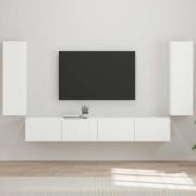 vidaXL TV väggskåp set 4 pcs Högblanka vita Konstruerat trä