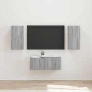 vidaXL TV-bänkset Väggmonterad 6 pcs Grå Sonoma Konstruerat trä