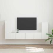 vidaXL TV-bänkset 4 pcs Vit Konstruerat trä