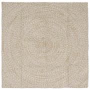 vidaXL Matta Naturlig och vit 160 x 160 cm Jute