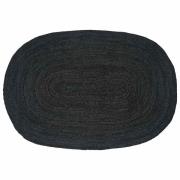 vidaXL Områdesmattor Oval Svart 122 x 183 cm Jute