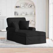vidaXL Chaise Lounge med Kjol med kudde Svart 91 x 157 x 91 cm tyg