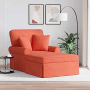 vidaXL Chaise Lounge med Kjol Röd orange 91 x 157 x 91 cm Ribbad Tyg