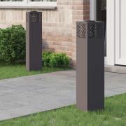 vidaXL Solar LED Stig Ljus 2 pcs Svart Kallvalsat stål