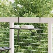 vidaXL Balkongbord svart 60x40 cm stål