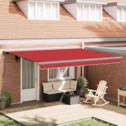 vidaXL Utfällbar markis Röd 4 × 3 m Canvas och Aluminium